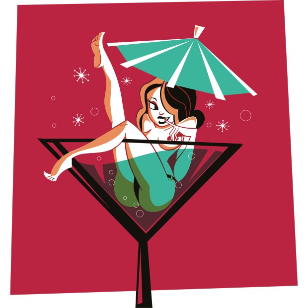 Martini Cocktail Pinup – illustration