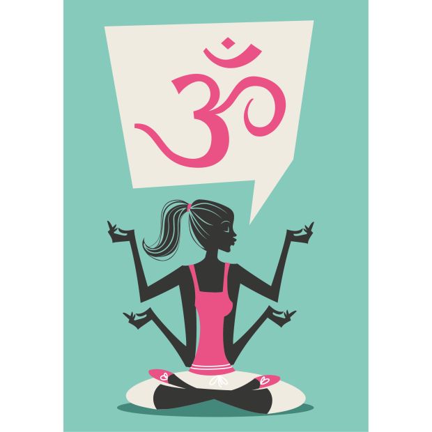 Yoga girl silhouette – vector illustration