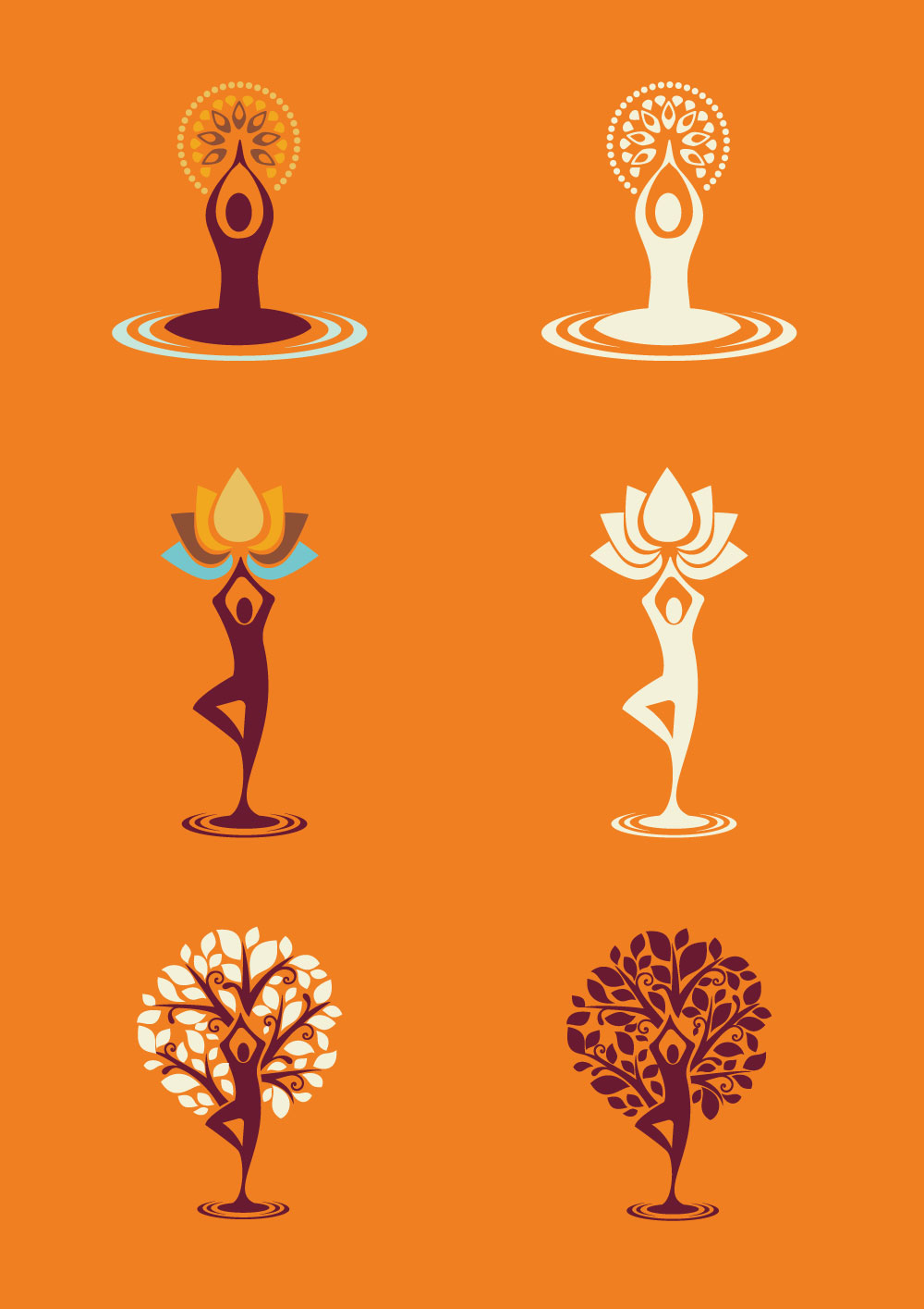 Yoga pose icons – modern lifestyle